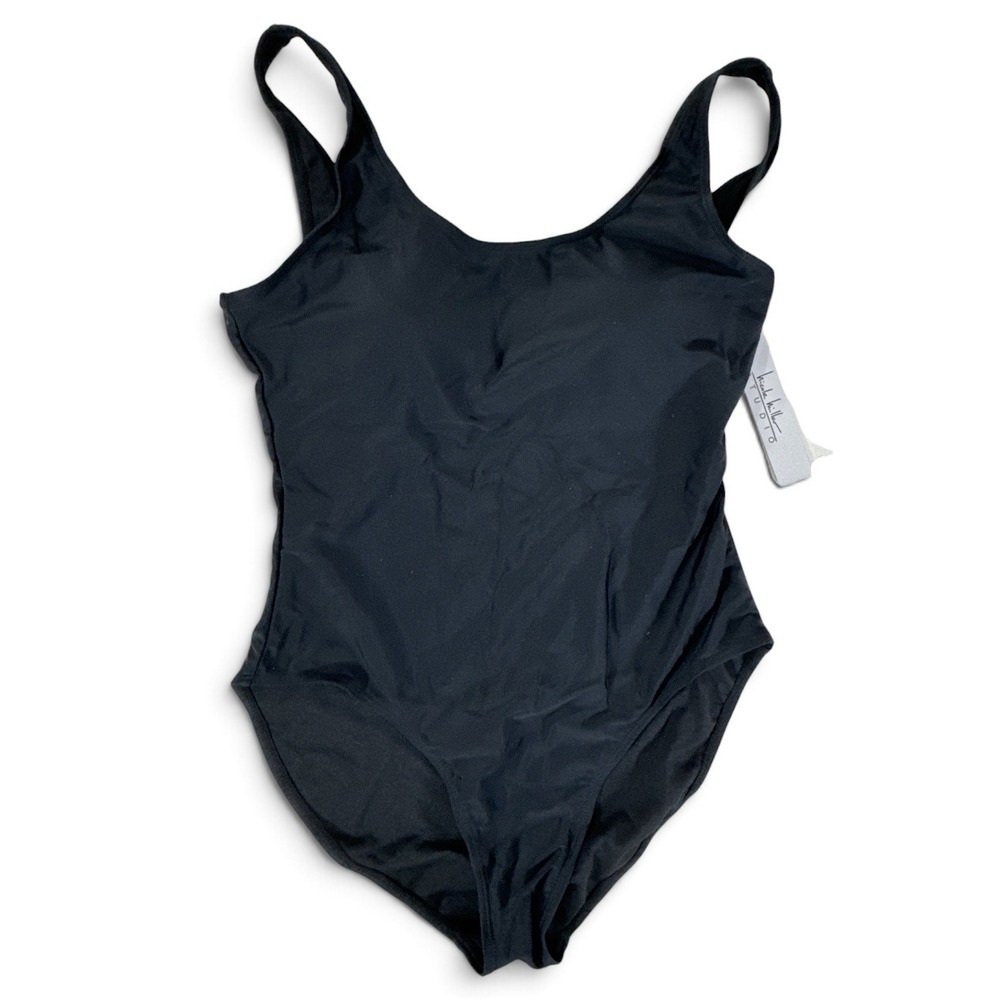 Nicole Miller Studio Women Black One Piece Scoop Back Swimsuit NMSOP-134-EC NWT